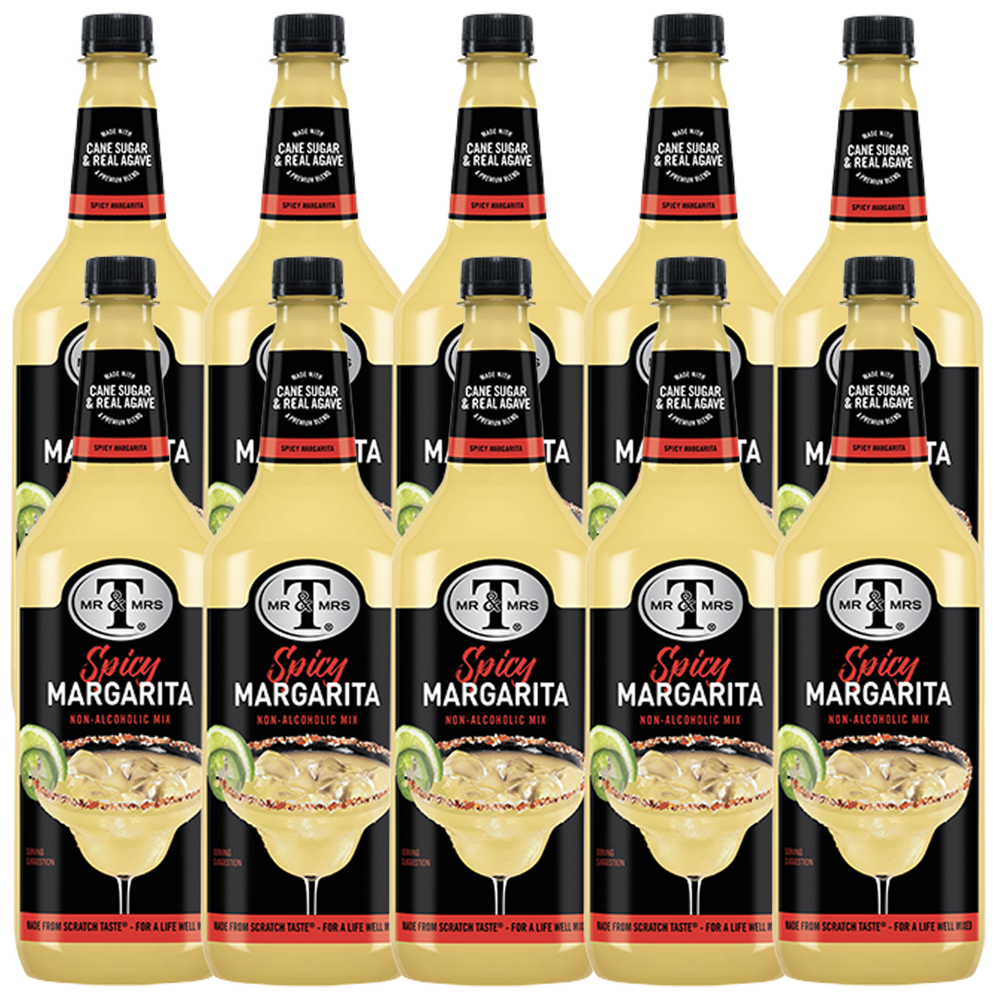Mr & Mrs T Spicy Margarita, 1L Bottle, – Premium Cocktail Mixer for Margaritas, Ready to Use - GoDpsMusic