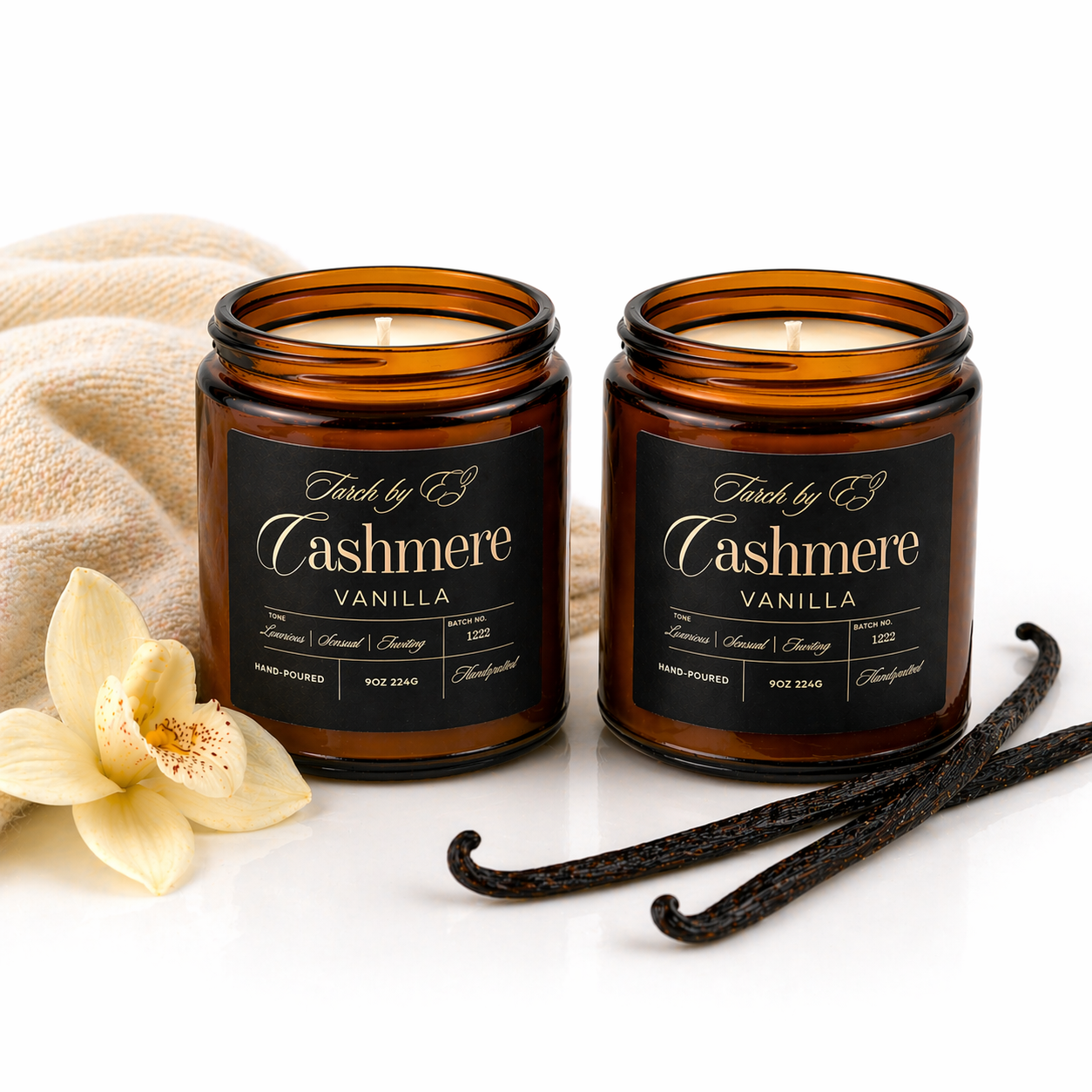 Torch by EZ Cashmere Vanilla Coconut Wax Candle – 9oz