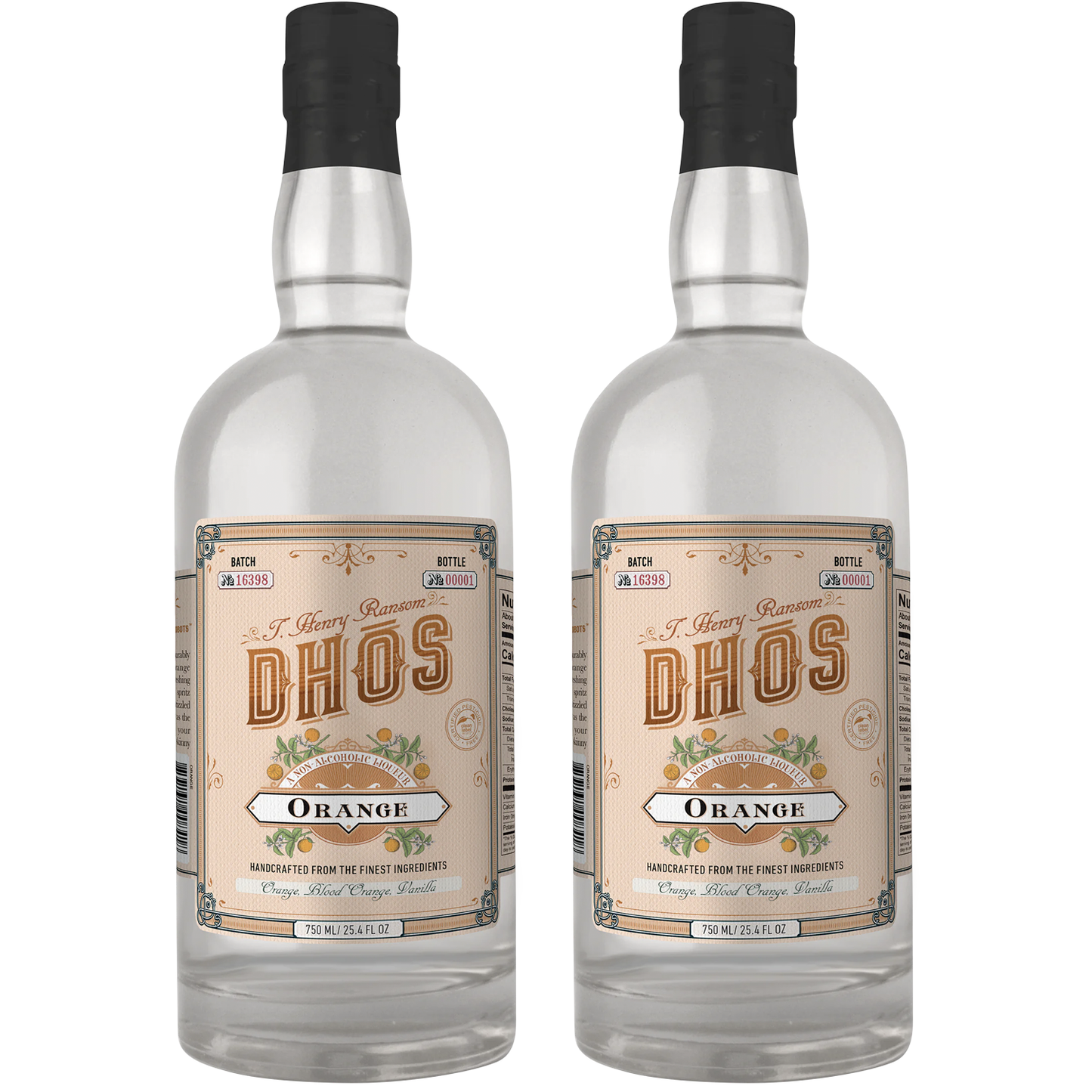 Dhōs Handcrafted Non-Alcoholic Orange Liqueur - Keto-Friendly, Zero Sugar, Zero Calories, Zero Proof - 750 ML - Perfect for Mocktails - Made in USA - GoDpsMusic