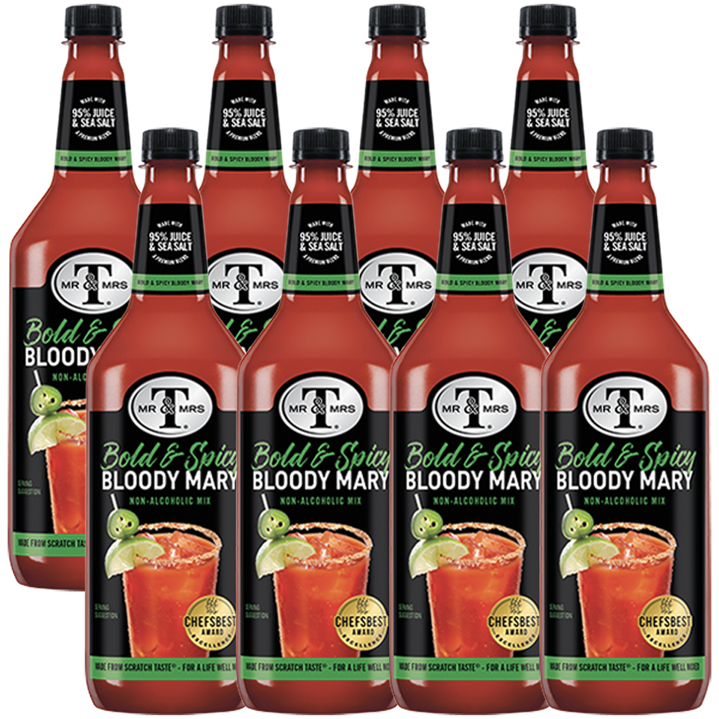 Mr & Mrs T Bold & Spicy Bloody Mary Mix, 1L Bottle, – Premium Cocktail Mixer for Spicy Bloody Marys, Ready to Use - GoDpsMusic