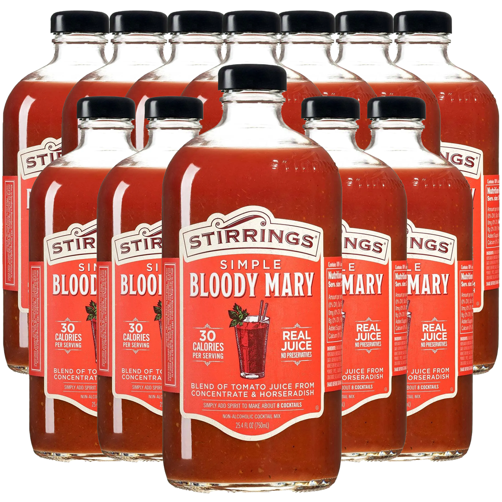 Stirrings Simple Bloody Mary Cocktail Mix 750ml Bottles - Real Juice No Preservatives - 30 Calories - Drink Mixer - GoDpsMusic