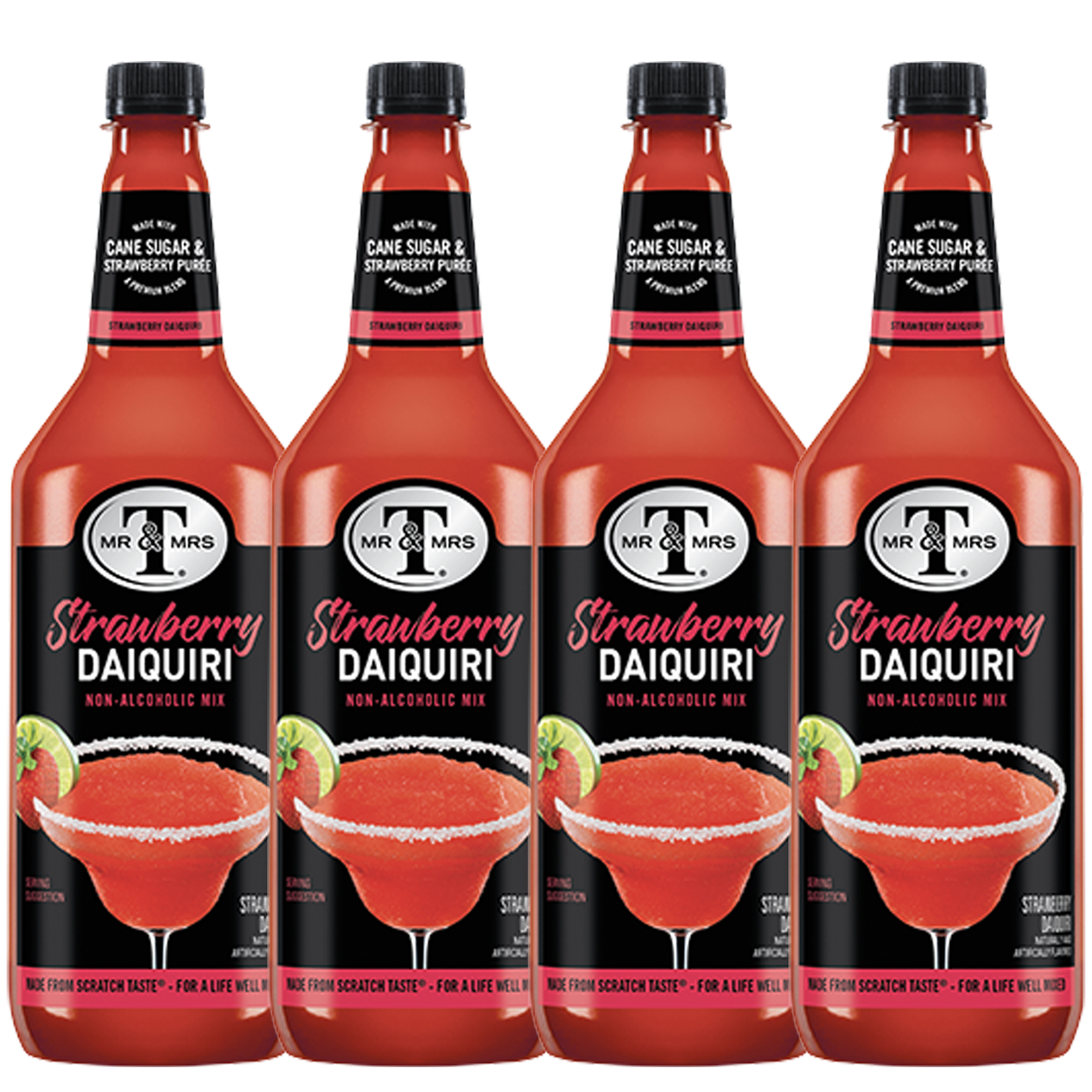 Mr & Mrs T Strawberry Mix, 1L Bottle, – Premium Cocktail Mixer for Daiquiri Mix, Ready to Use - GoDpsMusic