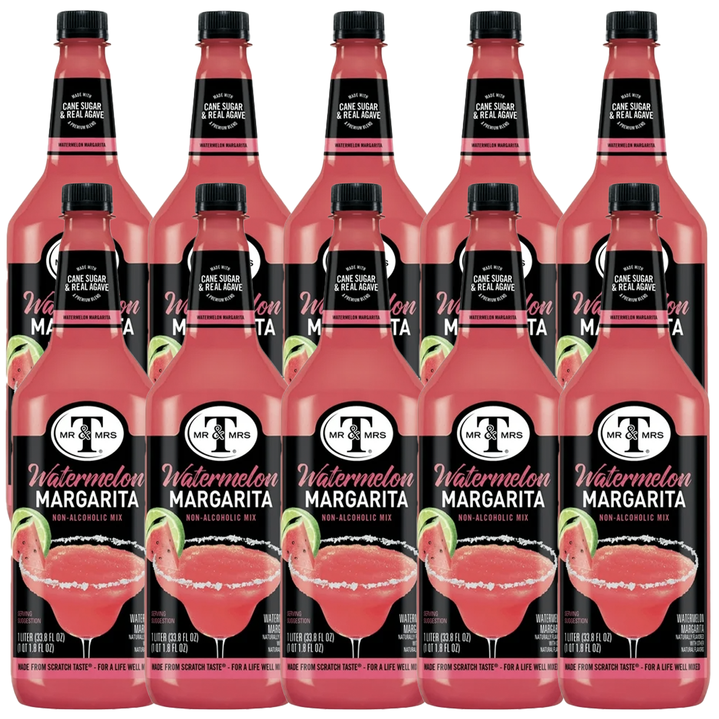 Mr & Mrs T Watermelon Margarita, 1L Bottle, – Premium Cocktail Mixer for Margaritas, Ready to Use