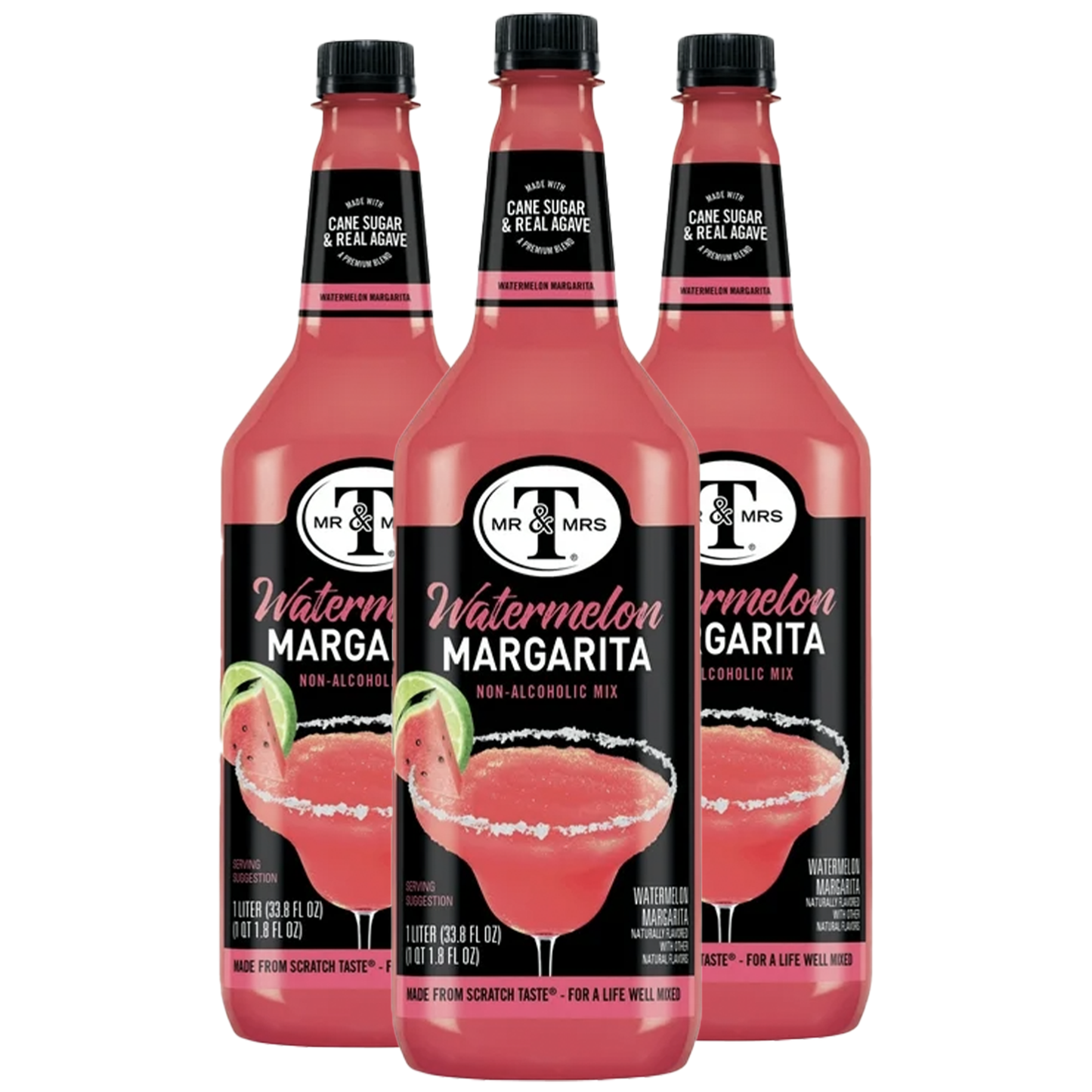 Mr & Mrs T Watermelon Margarita, 1L Bottle, – Premium Cocktail Mixer for Margaritas, Ready to Use