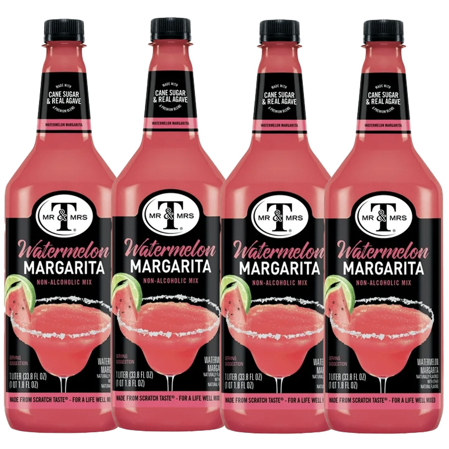 Mr & Mrs T Watermelon Margarita, 1L Bottle, – Premium Cocktail Mixer for Margaritas, Ready to Use