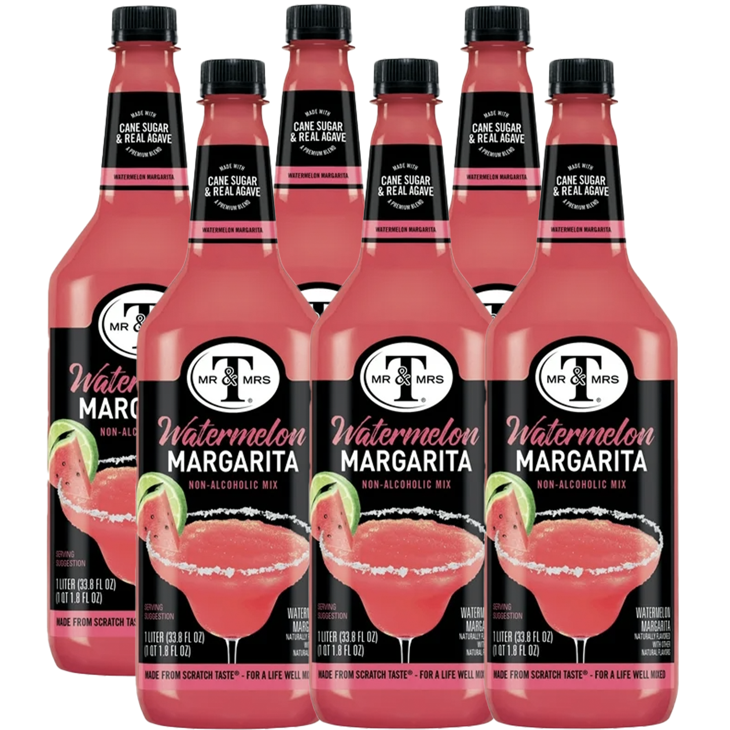 Mr & Mrs T Watermelon Margarita, 1L Bottle, – Premium Cocktail Mixer for Margaritas, Ready to Use