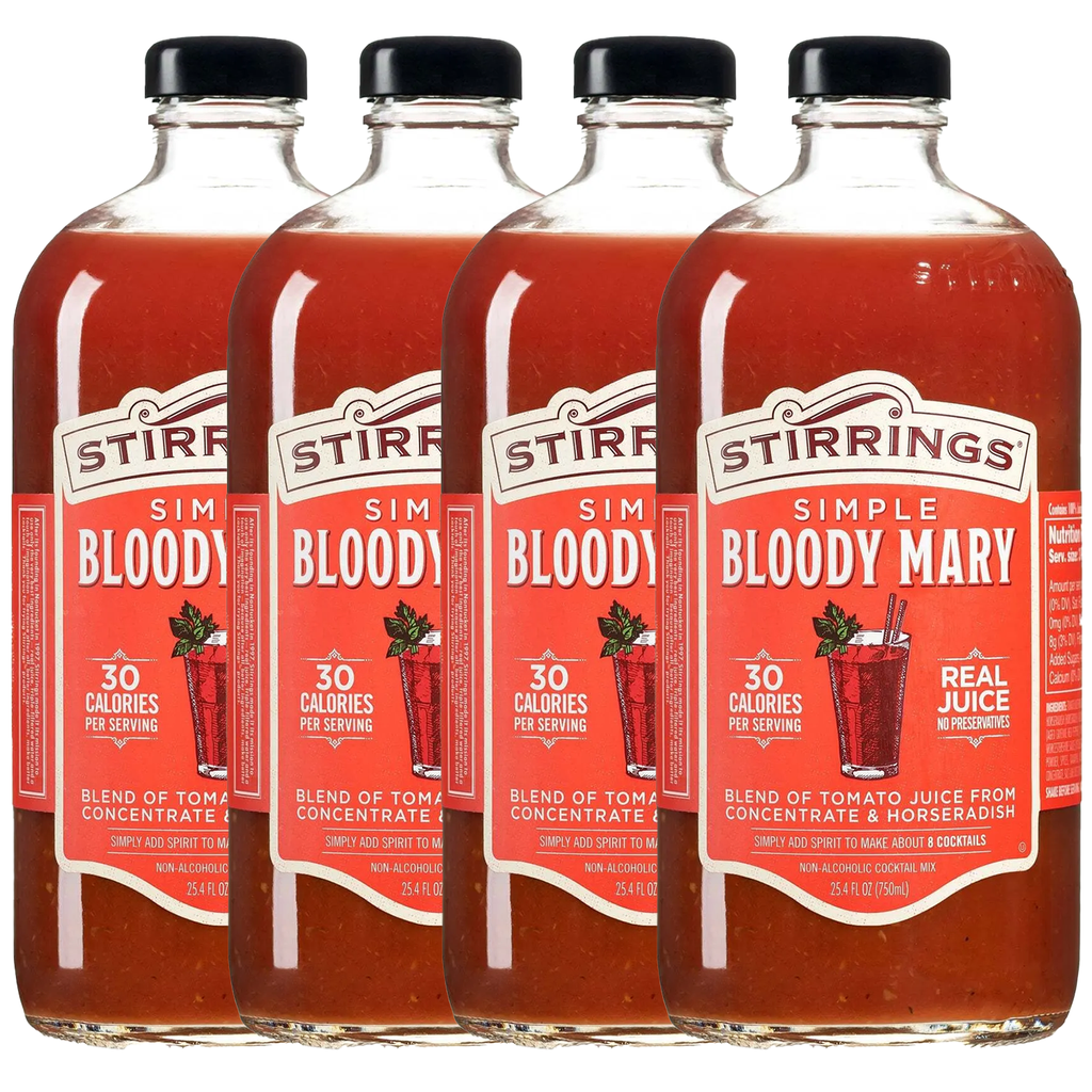 Stirrings Simple Bloody Mary Cocktail Mix 750ml Bottles - Real Juice No Preservatives - 30 Calories - Drink Mixer - GoDpsMusic