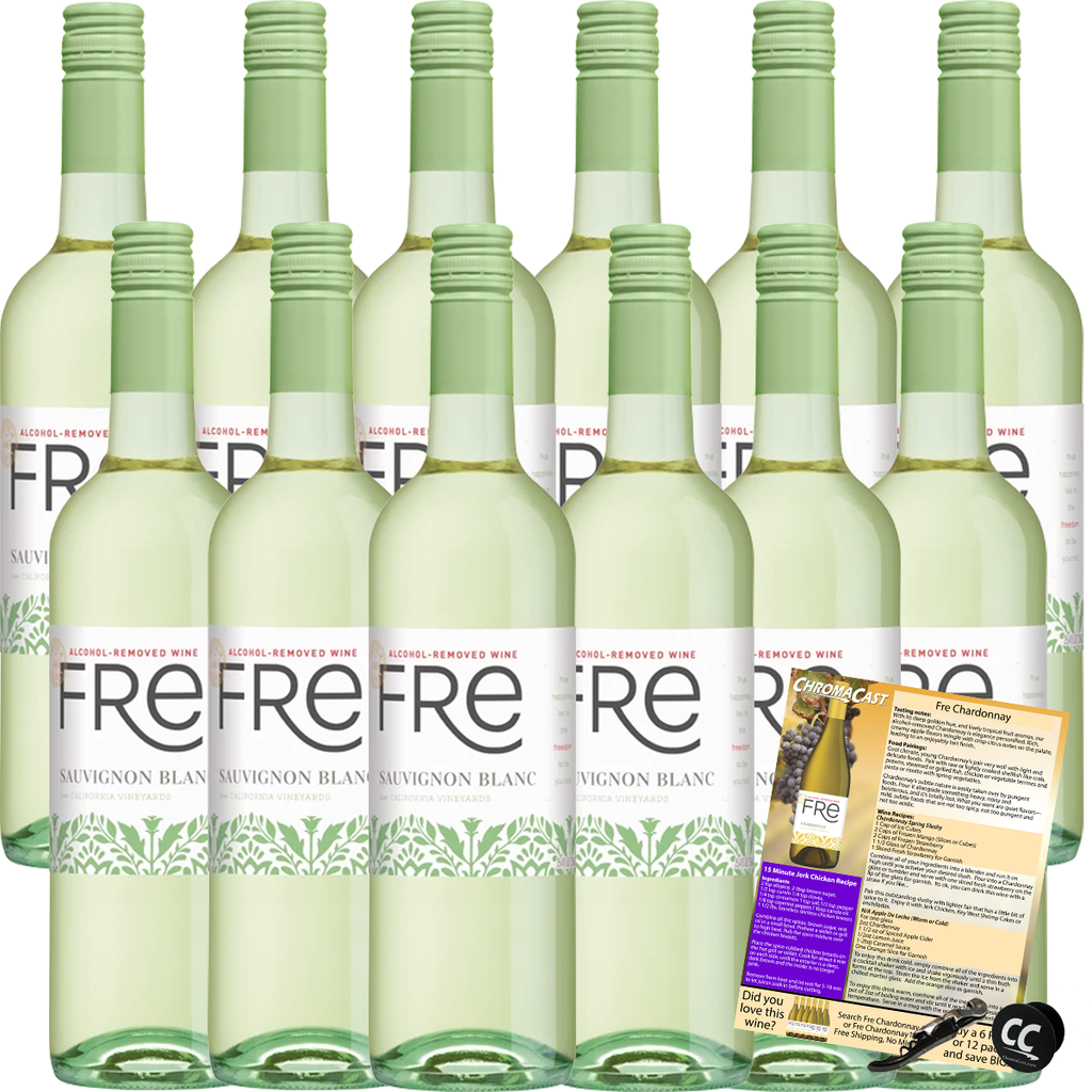 Sutter Home Fre Sauvignon Blanc Non-Alcoholic Wine, Experience Bundle with ChromaCast Pop Socket, Seasonal Wine Pairings & Recipes, 750ML - GoDpsMusic