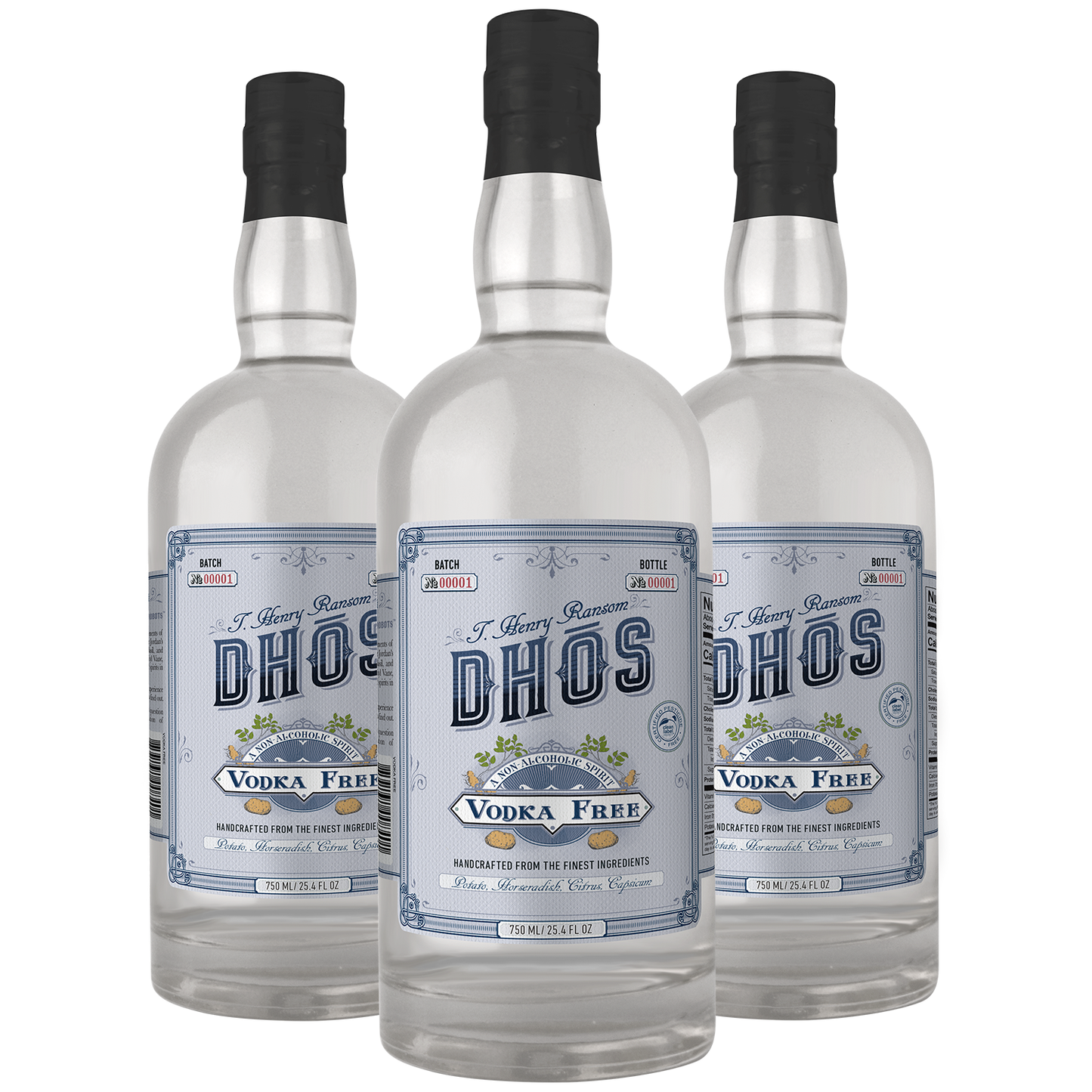 Dhōs Handcrafted Non-Alcoholic Vodka Free - Keto-Friendly, Zero Sugar, Zero Calories, Zero Proof - 750 ML - Perfect for Mocktails - Made in USA - GoDpsMusic