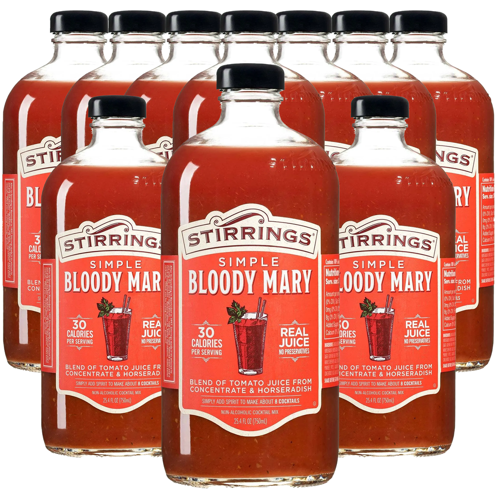 Stirrings Simple Bloody Mary Cocktail Mix 750ml Bottles - Real Juice No Preservatives - 30 Calories - Drink Mixer - GoDpsMusic