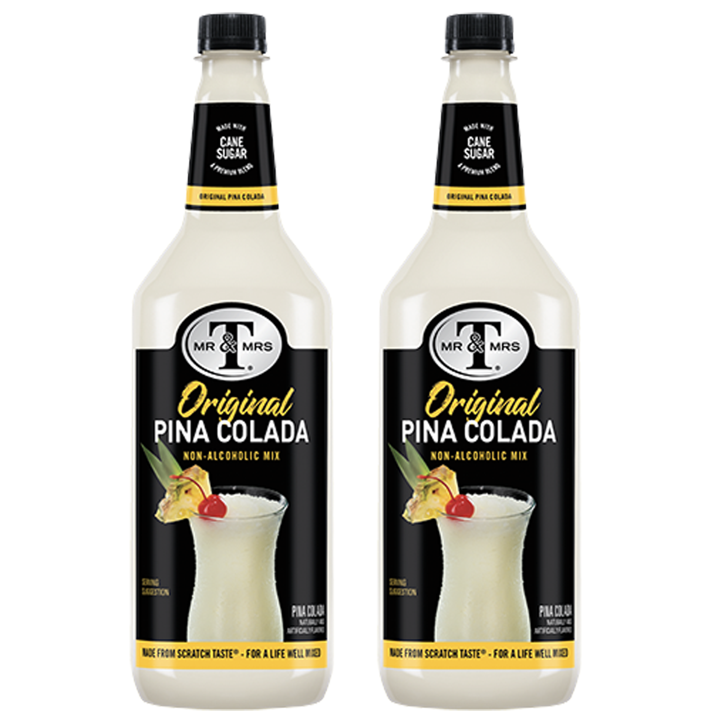 Mr & Mrs T Pina Colada Mix, 1L Bottle, – Premium Cocktail Mixer for Pina Colada Mix, Ready to Use - GoDpsMusic