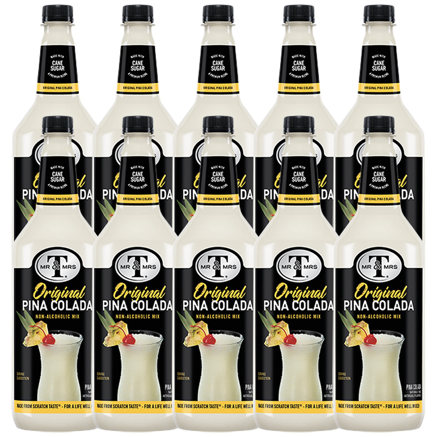 Mr & Mrs T Pina Colada Mix, 1L Bottle, – Premium Cocktail Mixer for Pina Colada Mix, Ready to Use - GoDpsMusic
