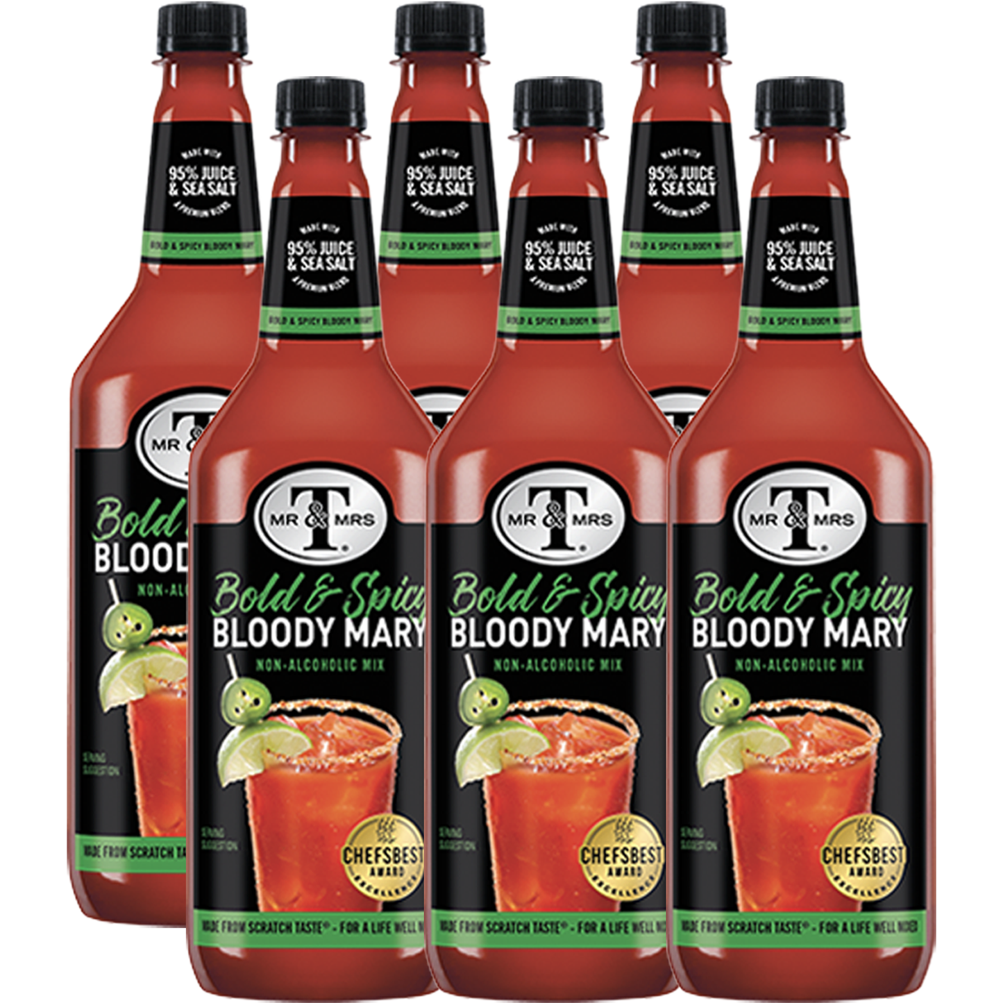 Mr & Mrs T Bold & Spicy Bloody Mary Mix, 1L Bottle, – Premium Cocktail Mixer for Spicy Bloody Marys, Ready to Use - GoDpsMusic