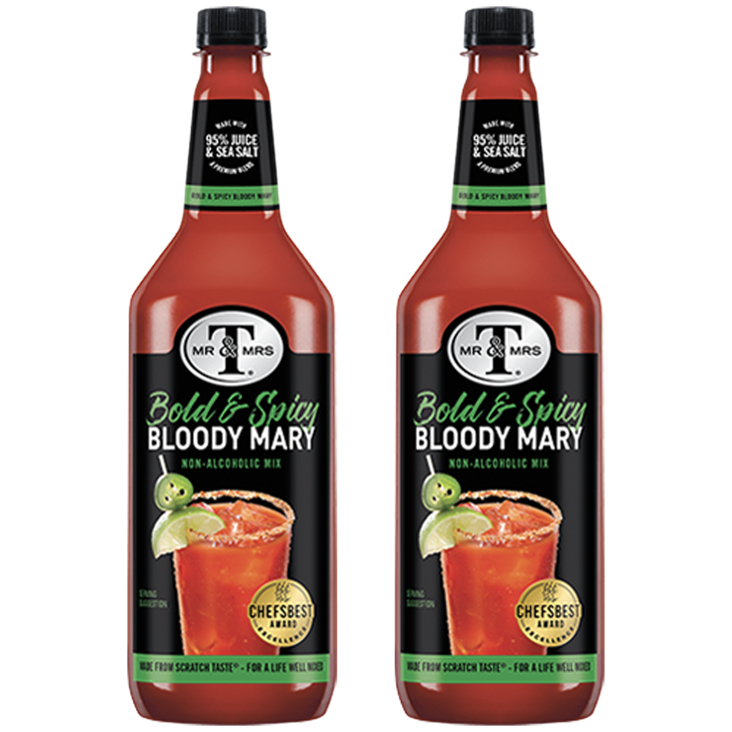 Mr & Mrs T Bold & Spicy Bloody Mary Mix, 1L Bottle, – Premium Cocktail Mixer for Spicy Bloody Marys, Ready to Use - GoDpsMusic