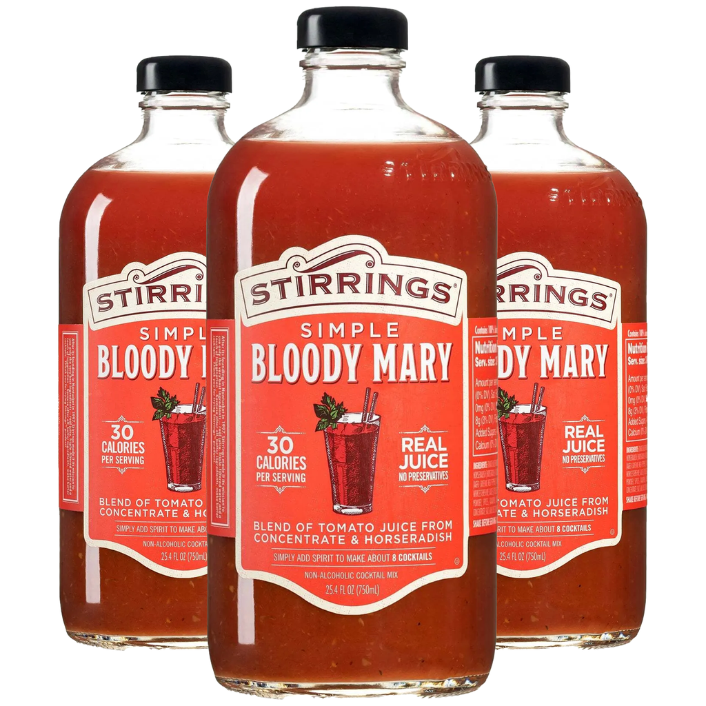 Stirrings Simple Bloody Mary Cocktail Mix 750ml Bottles - Real Juice No Preservatives - 30 Calories - Drink Mixer - GoDpsMusic