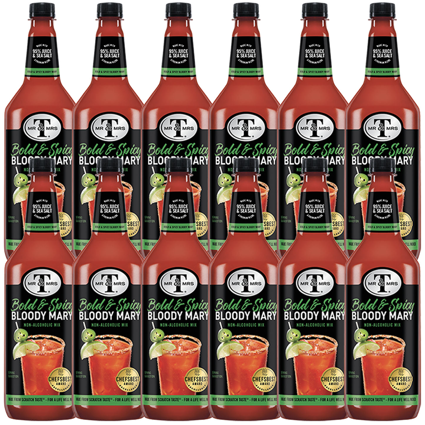 Mr & Mrs T Bold & Spicy Bloody Mary Mix, 1L Bottle, – Premium Cocktail Mixer for Spicy Bloody Marys, Ready to Use - GoDpsMusic