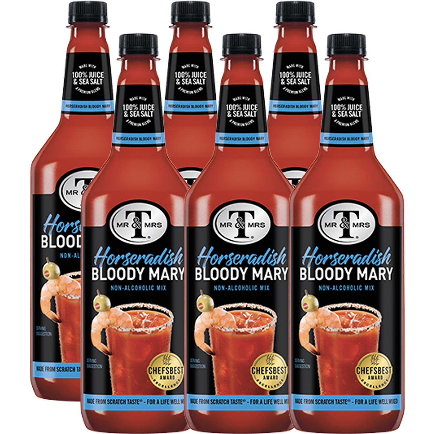 Mr & Mrs T Horseradish Bloody Mary Mix, 1L Bottle, – Premium Cocktail Mixer for Spicy Bloody Marys, Ready to Use - GoDpsMusic