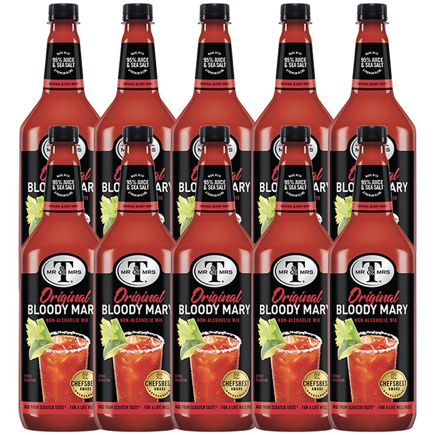 Mr & Mrs T Original Bloody Mary Mix, 1L Bottle, – Premium Cocktail Mixer for Spicy Bloody Marys, Ready to Use - GoDpsMusic