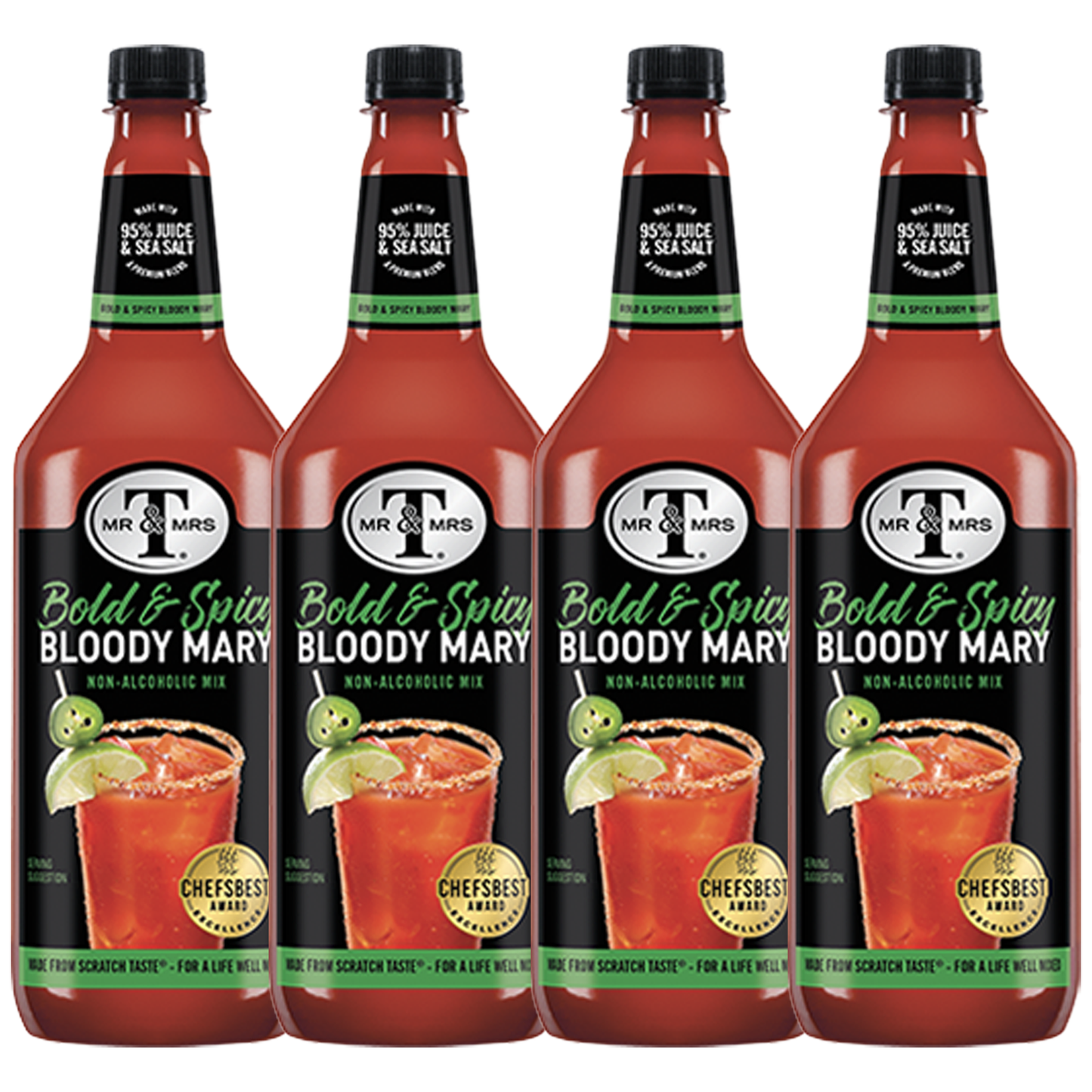 Mr & Mrs T Bold & Spicy Bloody Mary Mix, 1L Bottle, – Premium Cocktail Mixer for Spicy Bloody Marys, Ready to Use - GoDpsMusic