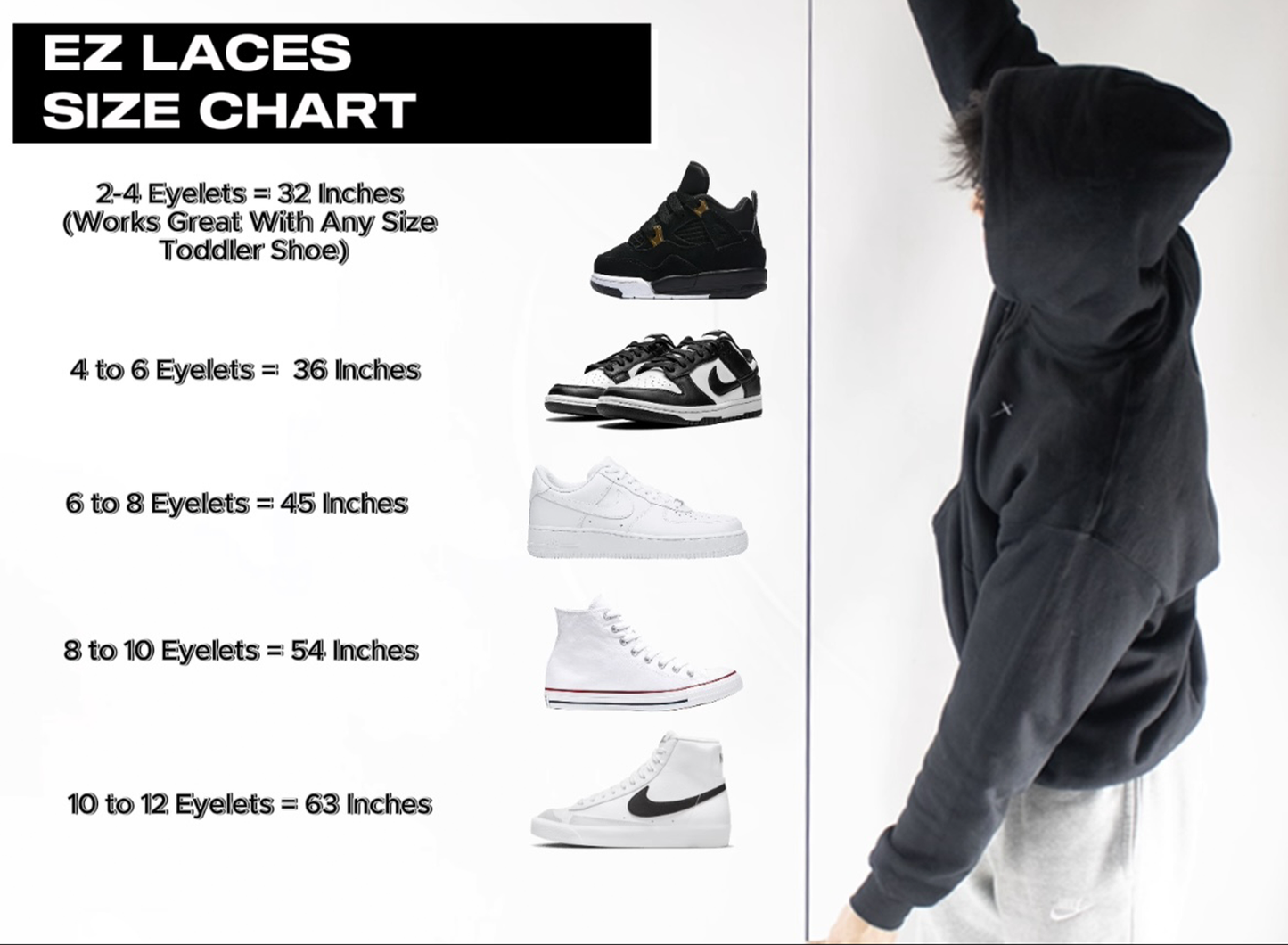EZ Elastic Laces, Black