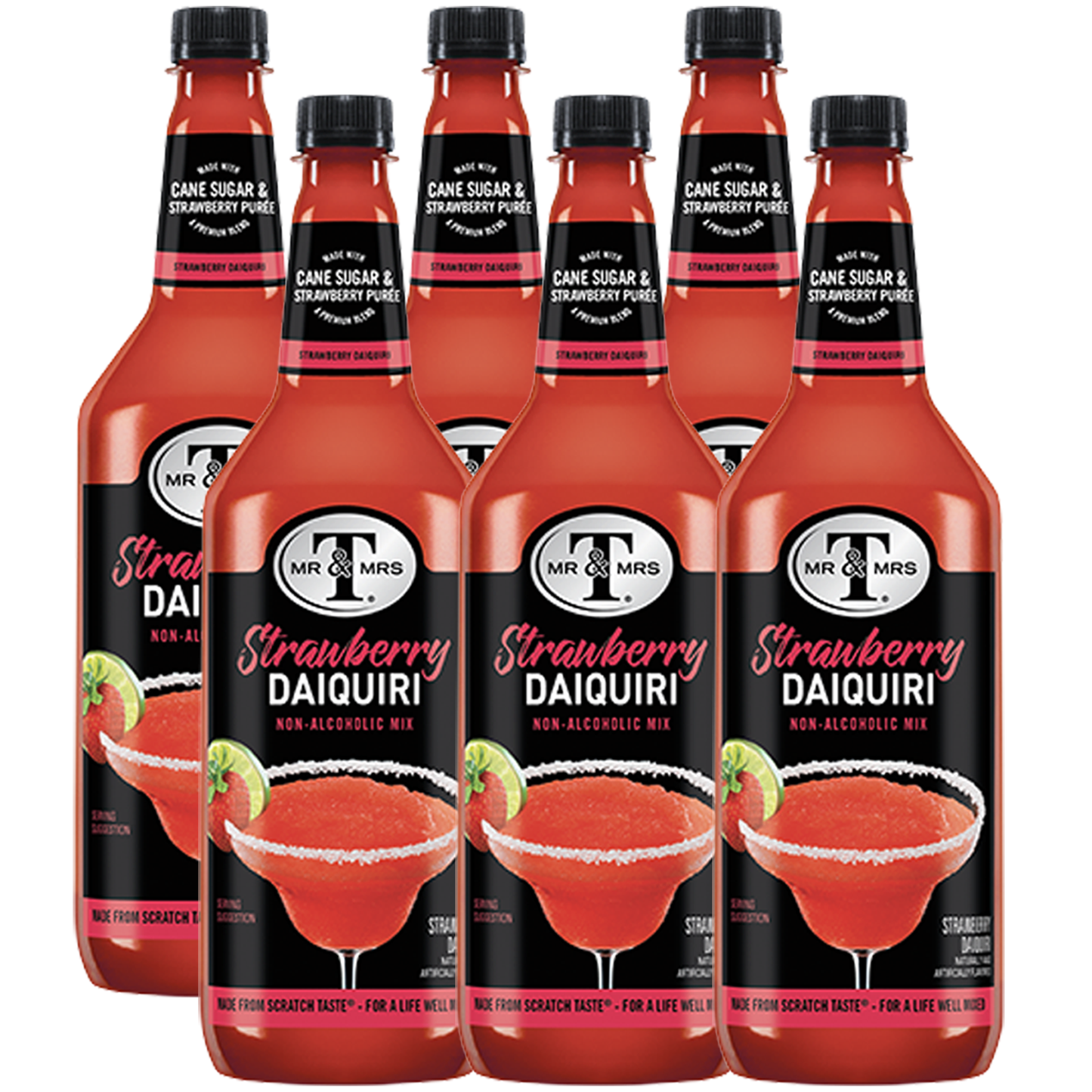 Mr & Mrs T Strawberry Mix, 1L Bottle, – Premium Cocktail Mixer for Daiquiri Mix, Ready to Use - GoDpsMusic