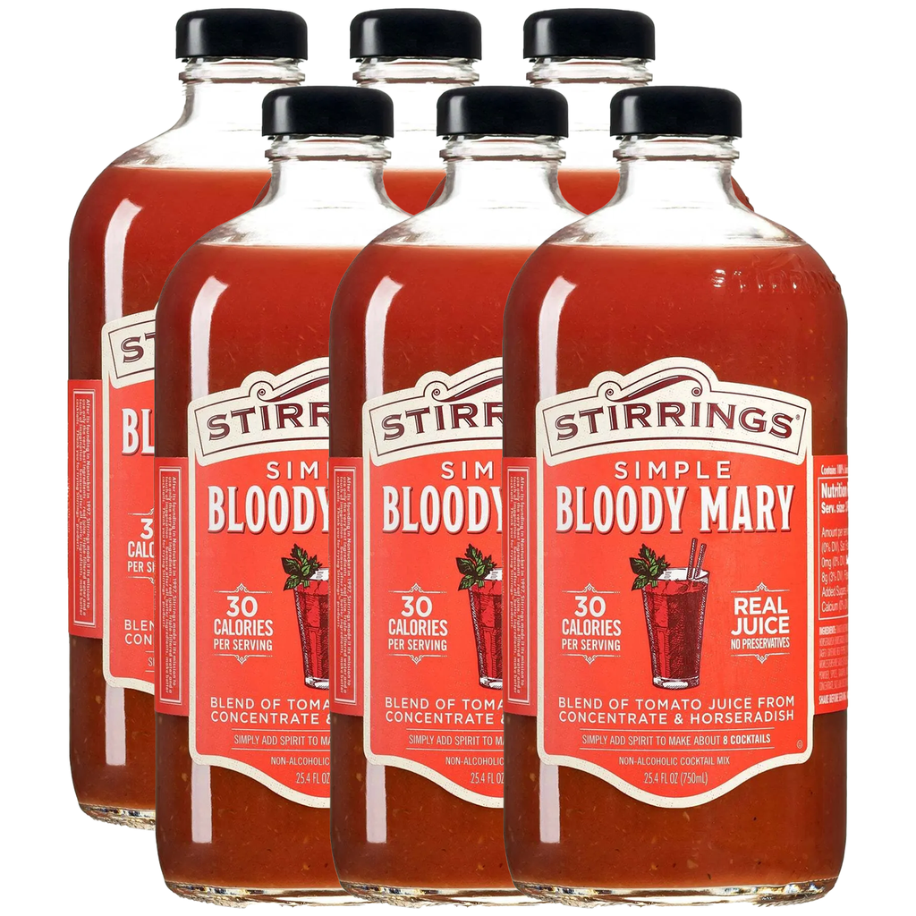 Stirrings Simple Bloody Mary Cocktail Mix 750ml Bottles - Real Juice No Preservatives - 30 Calories - Drink Mixer - GoDpsMusic