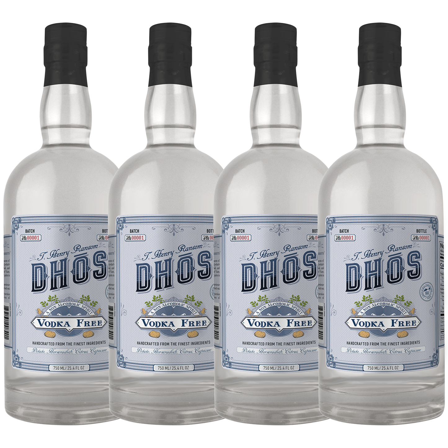 Dhōs Handcrafted Non-Alcoholic Vodka Free - Keto-Friendly, Zero Sugar, Zero Calories, Zero Proof - 750 ML - Perfect for Mocktails - Made in USA - GoDpsMusic