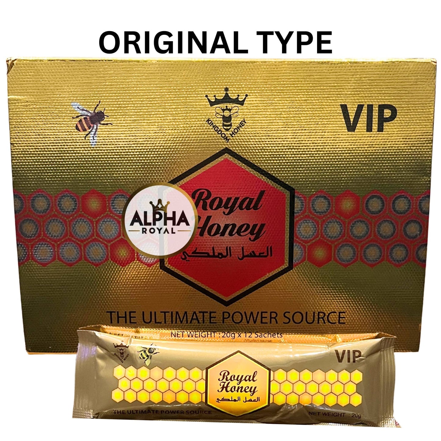 Royal Honey VIP 20g x 12 Sachets Per Box- Original Type