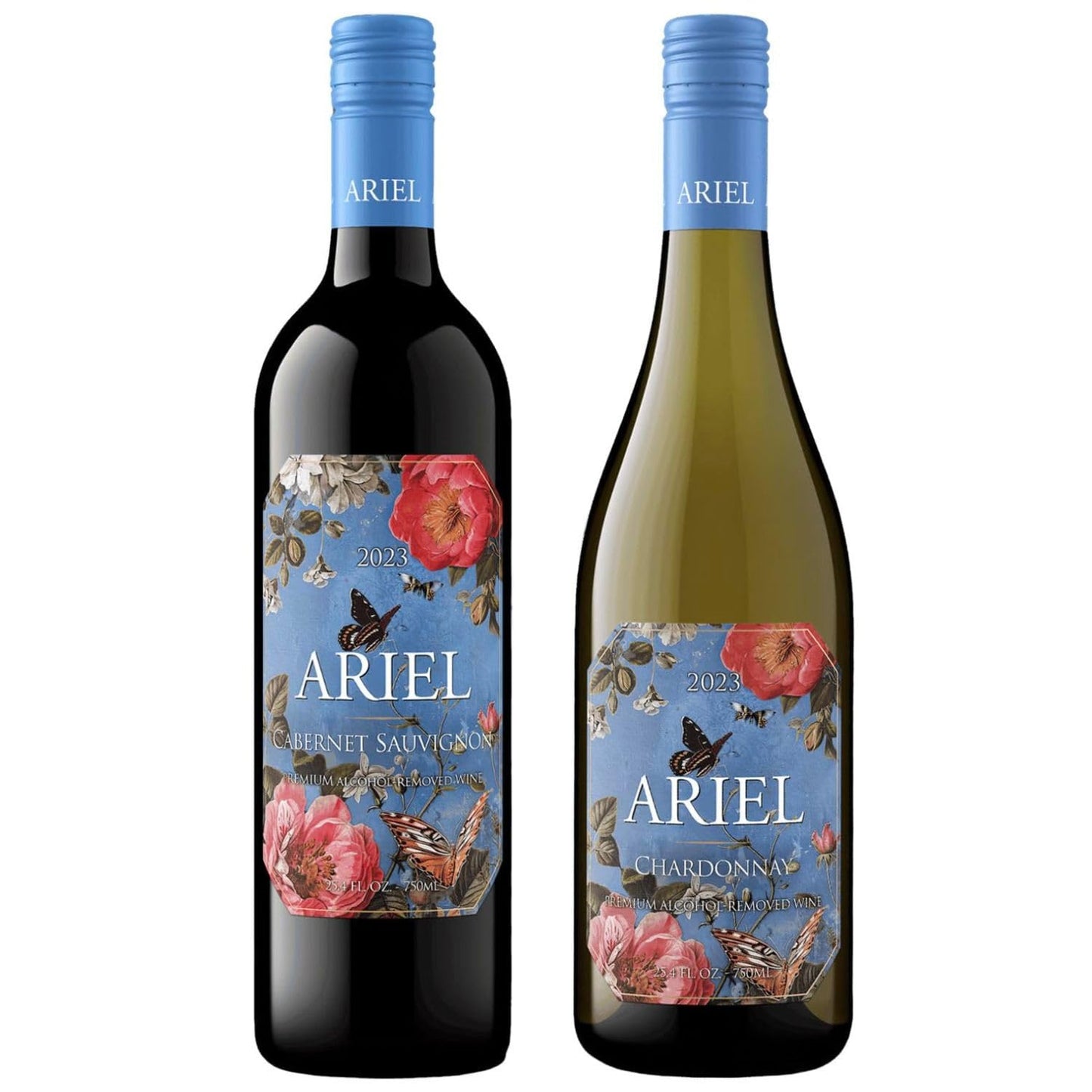 Ariel Vineyards Variety Bundle Alcohol-Removed Wine  | 1 Cabernet Sauvignon + 1 Chardonnay | Non-Alcoholic California Wine Alternative | 2 Pack