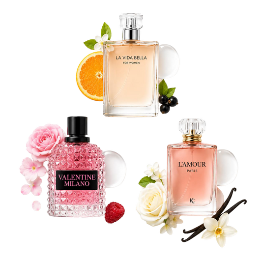 Women's Perfume Trio – Citrus Blossom, Rose Berry & Vanilla Floral Eau De Parfum Collection
