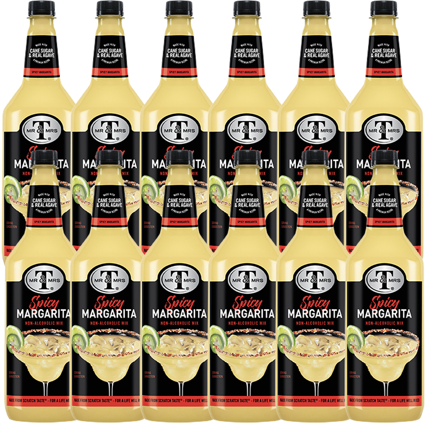 Mr & Mrs T Spicy Margarita, 1L Bottle, – Premium Cocktail Mixer for Margaritas, Ready to Use - GoDpsMusic