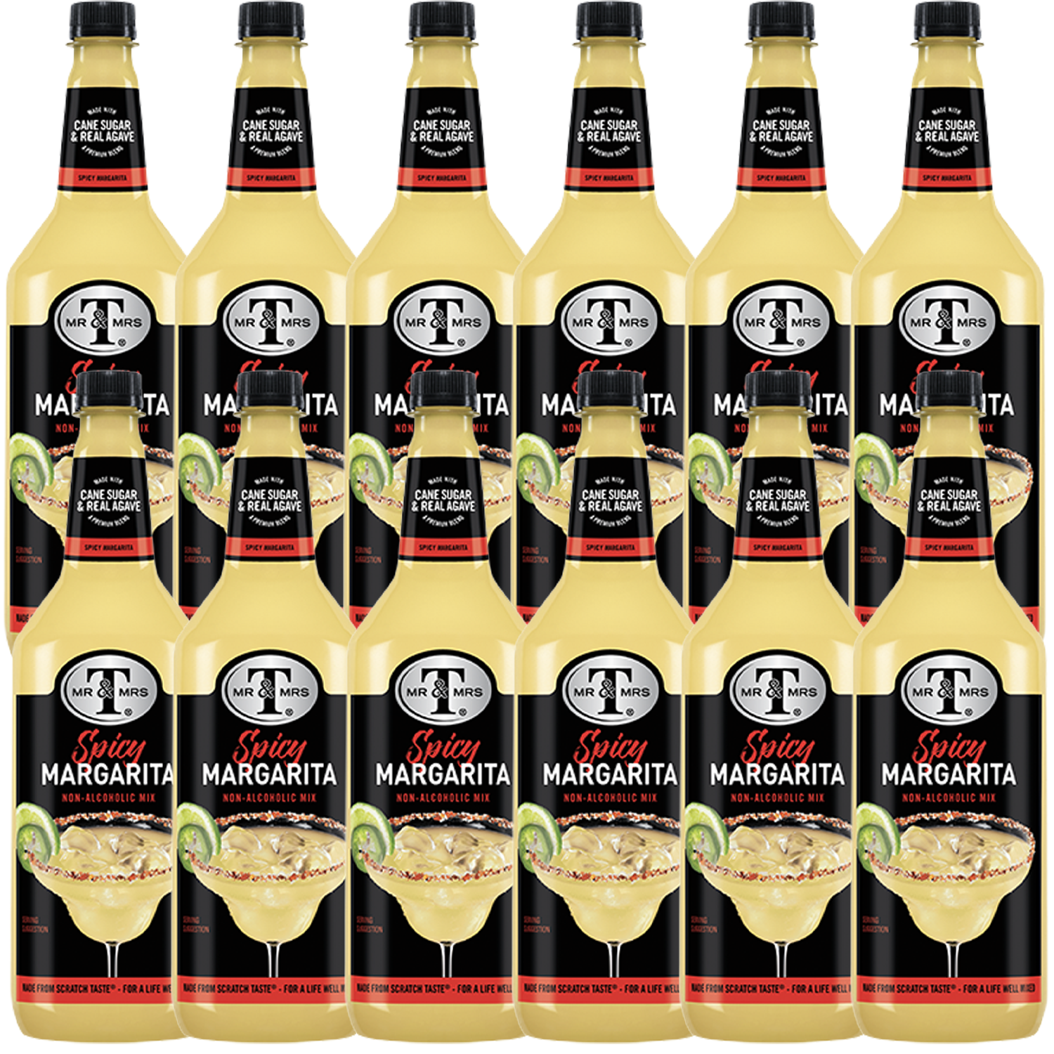 Mr & Mrs T Spicy Margarita, 1L Bottle, – Premium Cocktail Mixer for Margaritas, Ready to Use - GoDpsMusic