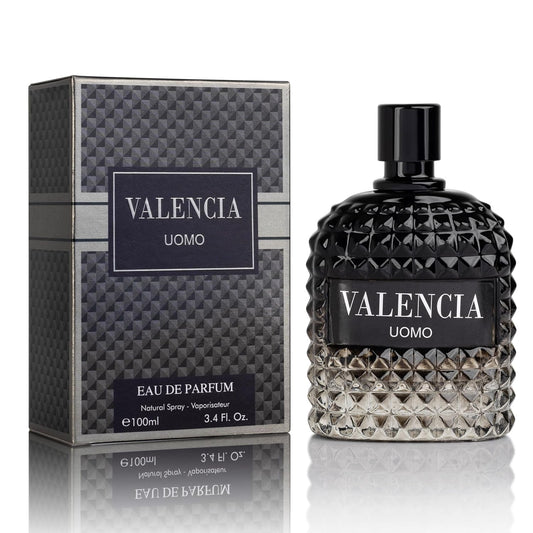 Men's Cologne Valencia UOMO for Men Eau De Parfum - Woody Aromatic Fragrance - 100ml Bottle (1 Pack)