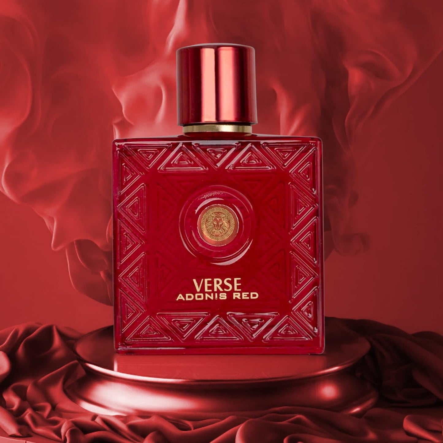Verse Adonis Red for Men - 100ml Eau De Parfum Spray - Fruity Warm & Floral Fragrance Smell Fresh All Day Long Lasting Includes NovoGlow Carrying Pouch Gift for All Occasions