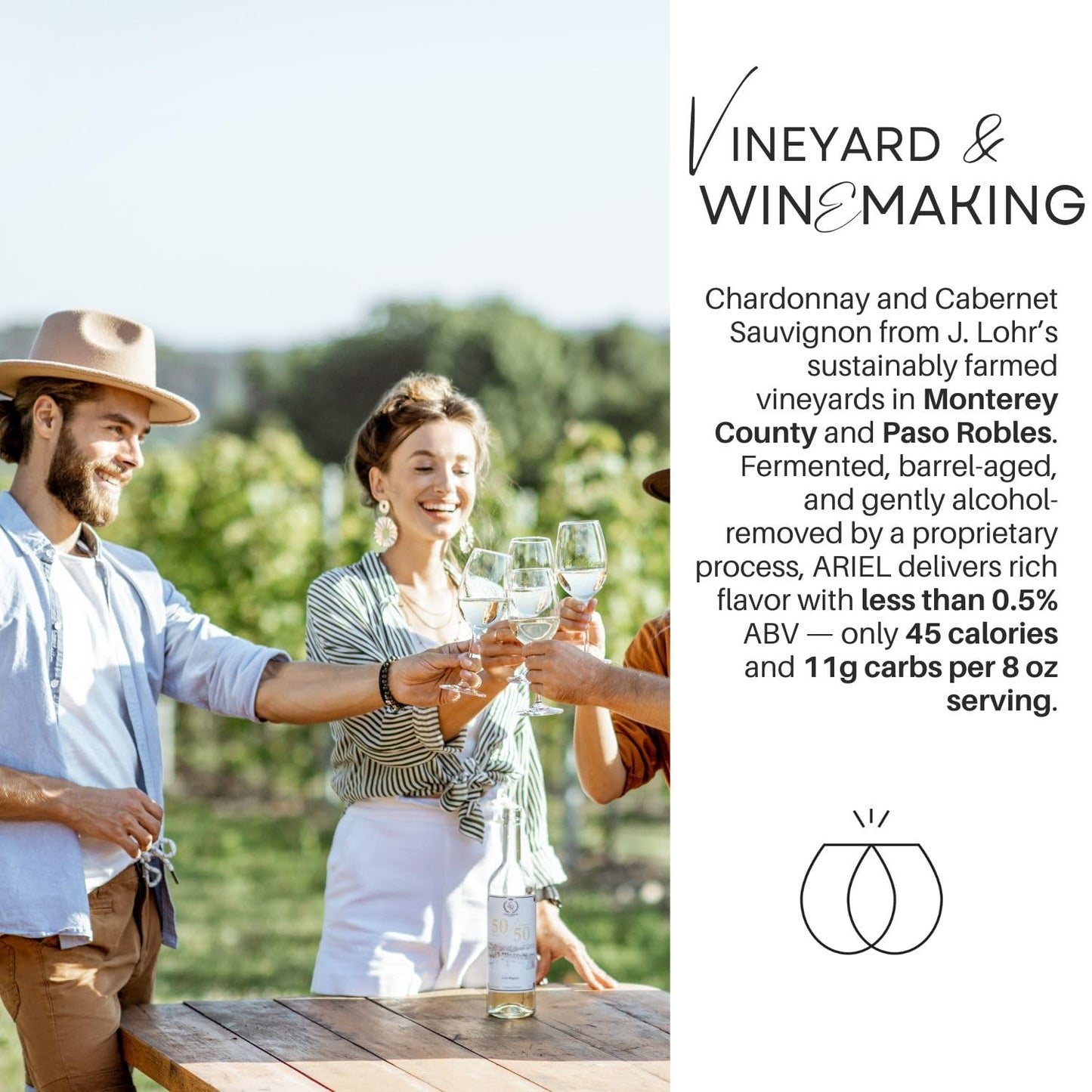 Ariel Vineyards Variety Bundle Alcohol-Removed Wine  | 1 Cabernet Sauvignon + 1 Chardonnay | Non-Alcoholic California Wine Alternative | 2 Pack