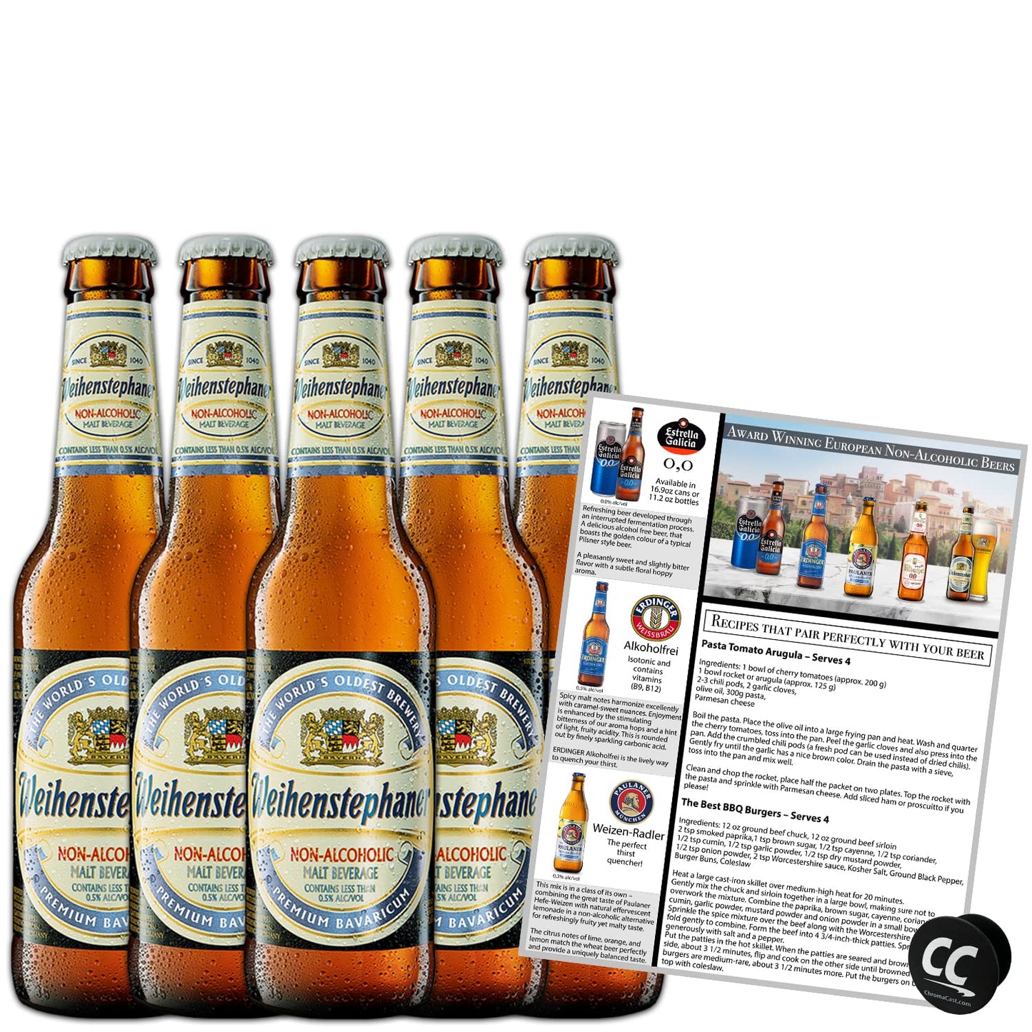 Weihenstephaner - Non-Alcoholic Hefeweizen Beer Made In Germany, 11.2oz/btl,