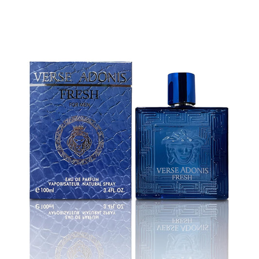 Verse Adonis Fresh Men’s Cologne – Eau De Toilette Spray, 3.4 Fl Oz – Vibrant Citrus & Aromatic Herbs