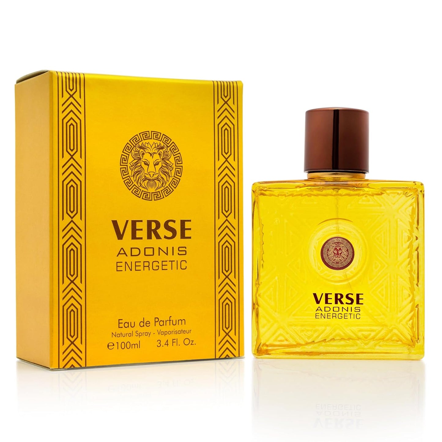Verse Adonis Energetic for Men - Long-Lasting Fresh Fragrance, Bold & Invigorating Scent, Perfect for Day & Night Wear, Energizing & Powerful Aroma, 3.4 Fl Oz (100ml) Eau de Parfum Bottle Spray Par
