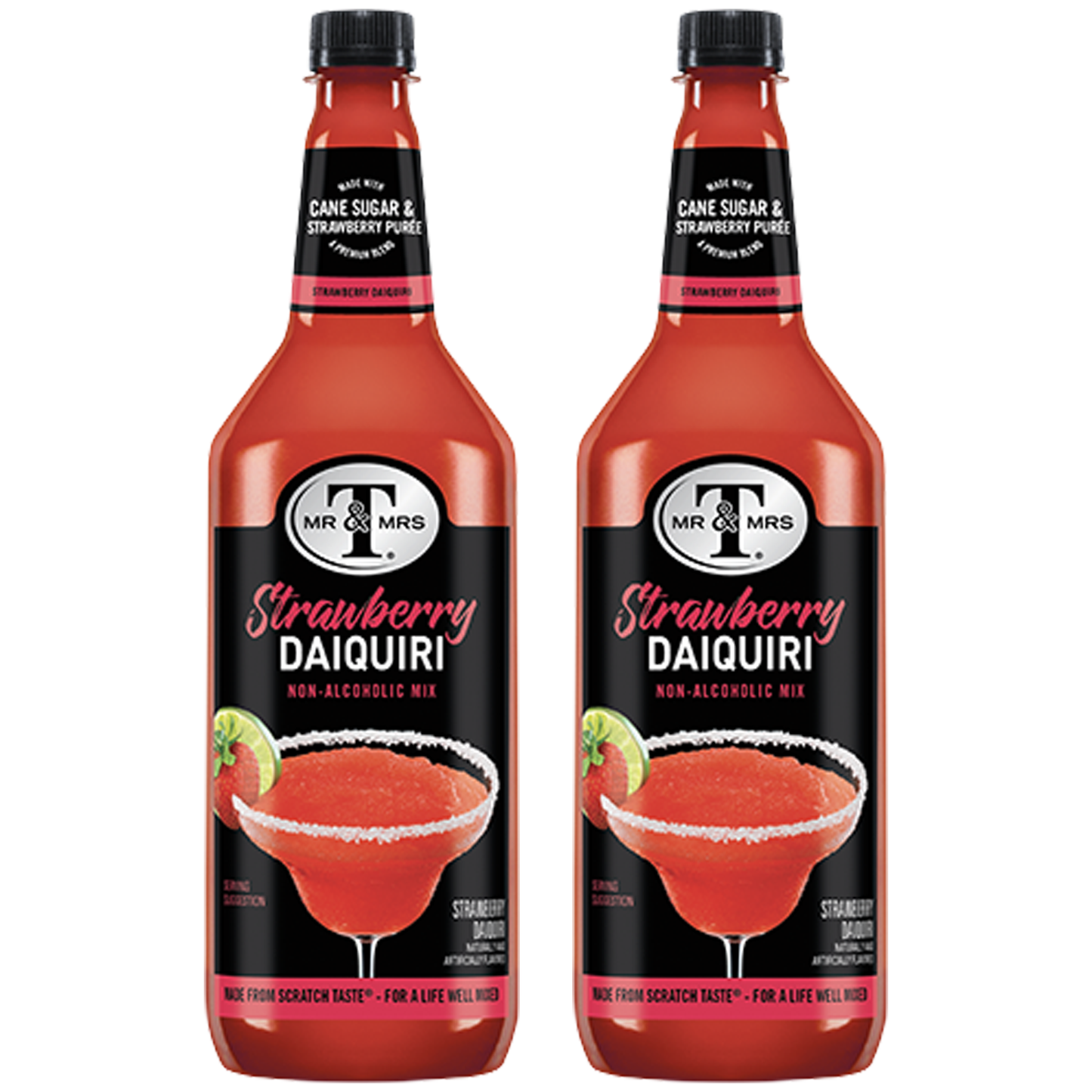 Mr & Mrs T Strawberry Mix, 1L Bottle, – Premium Cocktail Mixer for Daiquiri Mix, Ready to Use - GoDpsMusic
