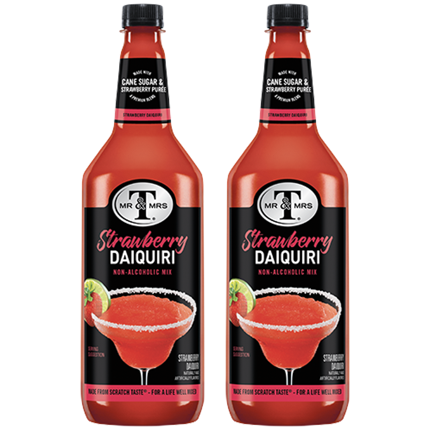 Mr & Mrs T Strawberry Mix, 1L Bottle, – Premium Cocktail Mixer for Daiquiri Mix, Ready to Use - GoDpsMusic