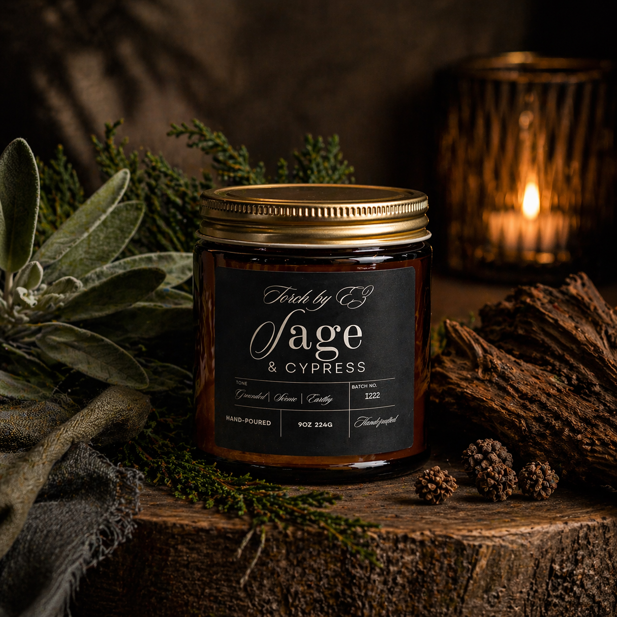 Torch by EZ Sage & Cypress | Coconut Apricot Wax Blend – 9oz