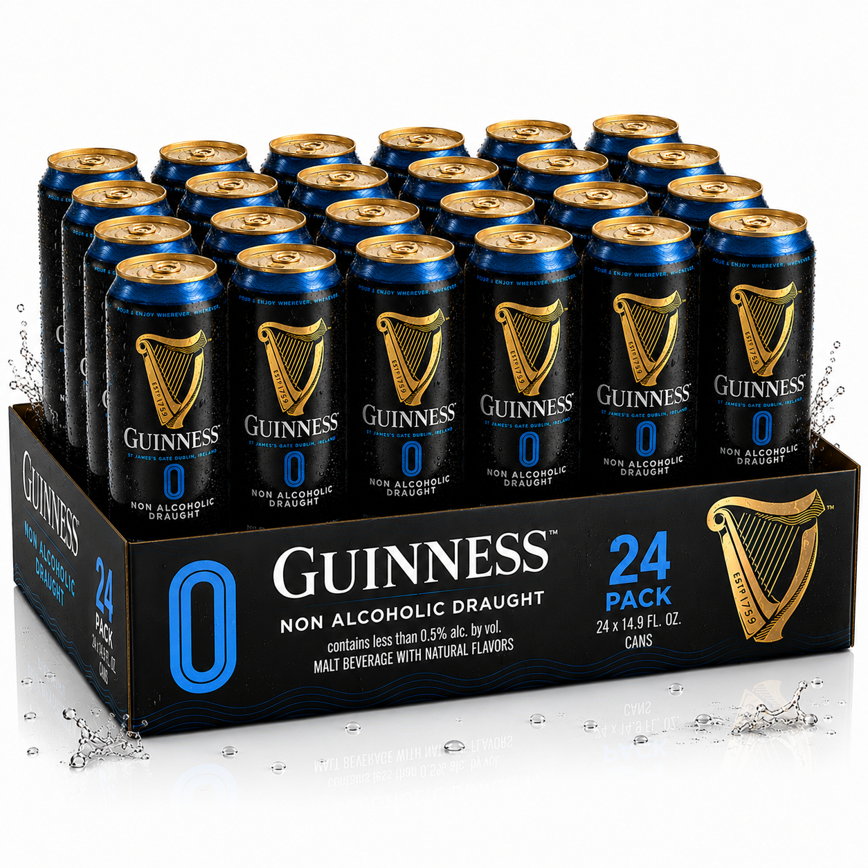 Guinness 0 Zero Non-Alcoholic Draught Stout Beer | 14.9oz Cans |