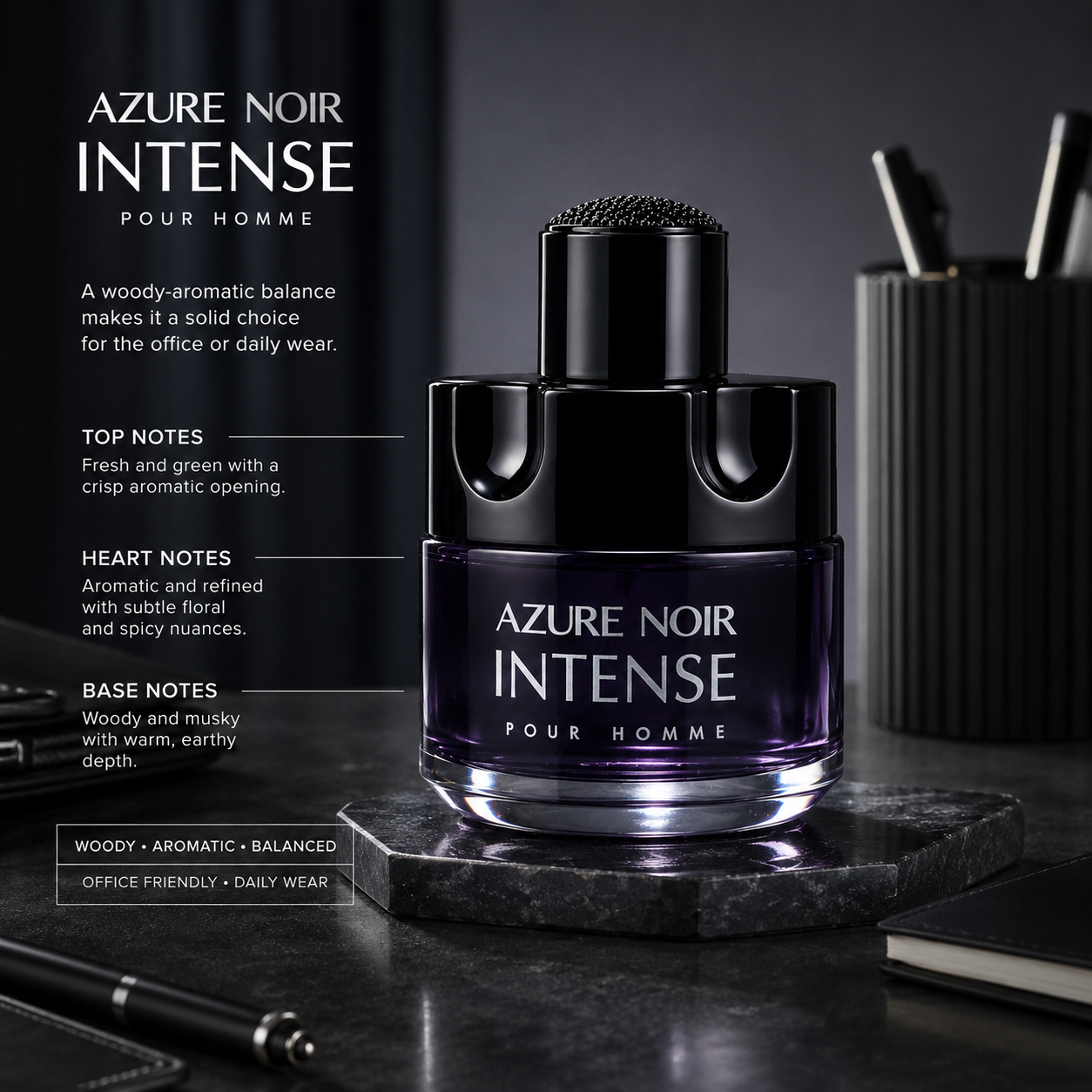 Midnight Aura Collection Men’s Cologne Gift Set – 4 Pieces