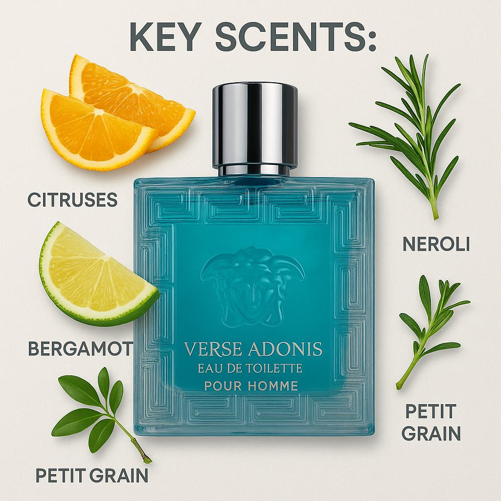 Verse Pour Homme Eau De Parfum Spray for Men Long Lasting Citrusy Floral & Masculine Fragrance Smell Fresh All Day Long Gift for Men for All Occasions