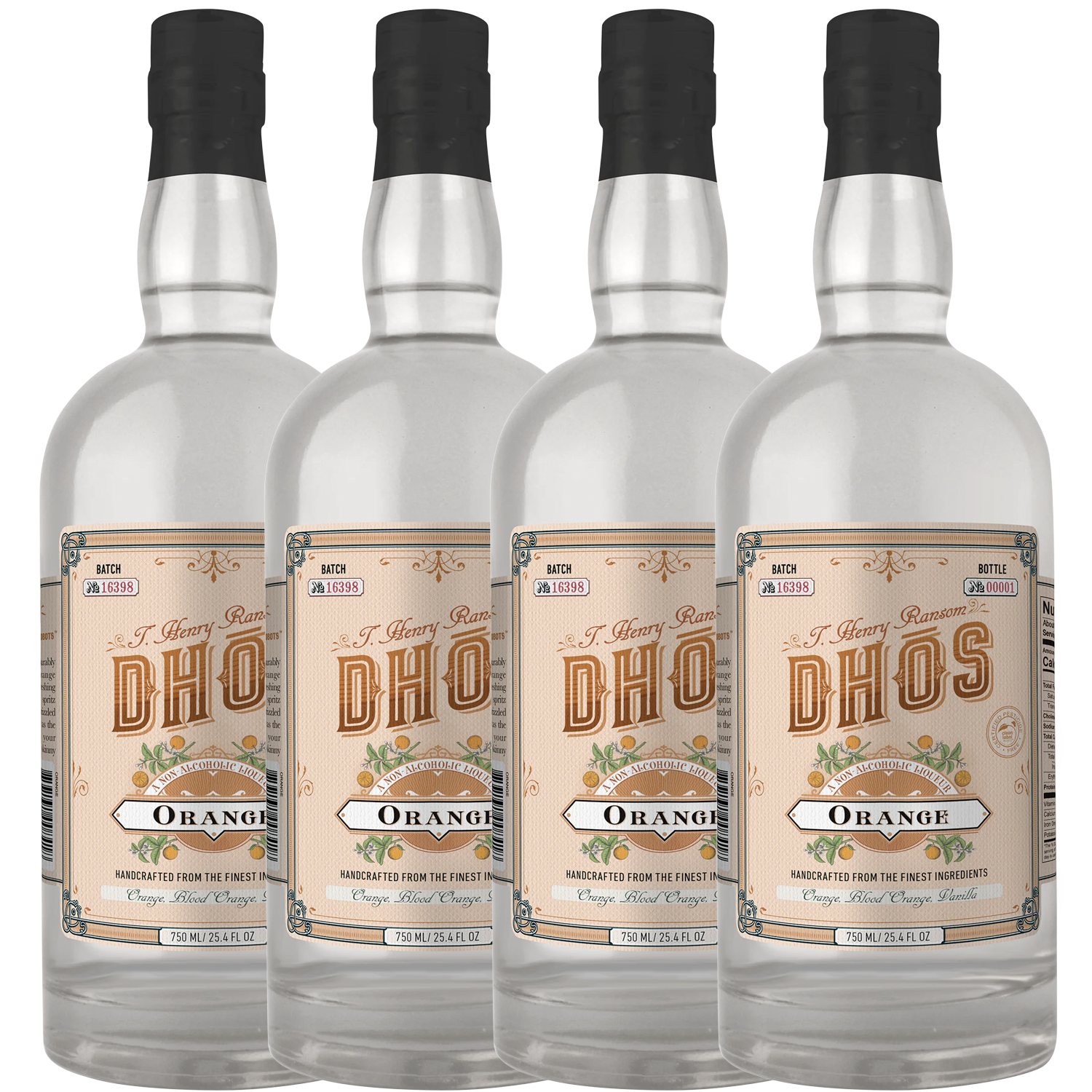 Dhōs Handcrafted Non-Alcoholic Orange Liqueur - Keto-Friendly, Zero Sugar, Zero Calories, Zero Proof - 750 ML - Perfect for Mocktails - Made in USA - GoDpsMusic