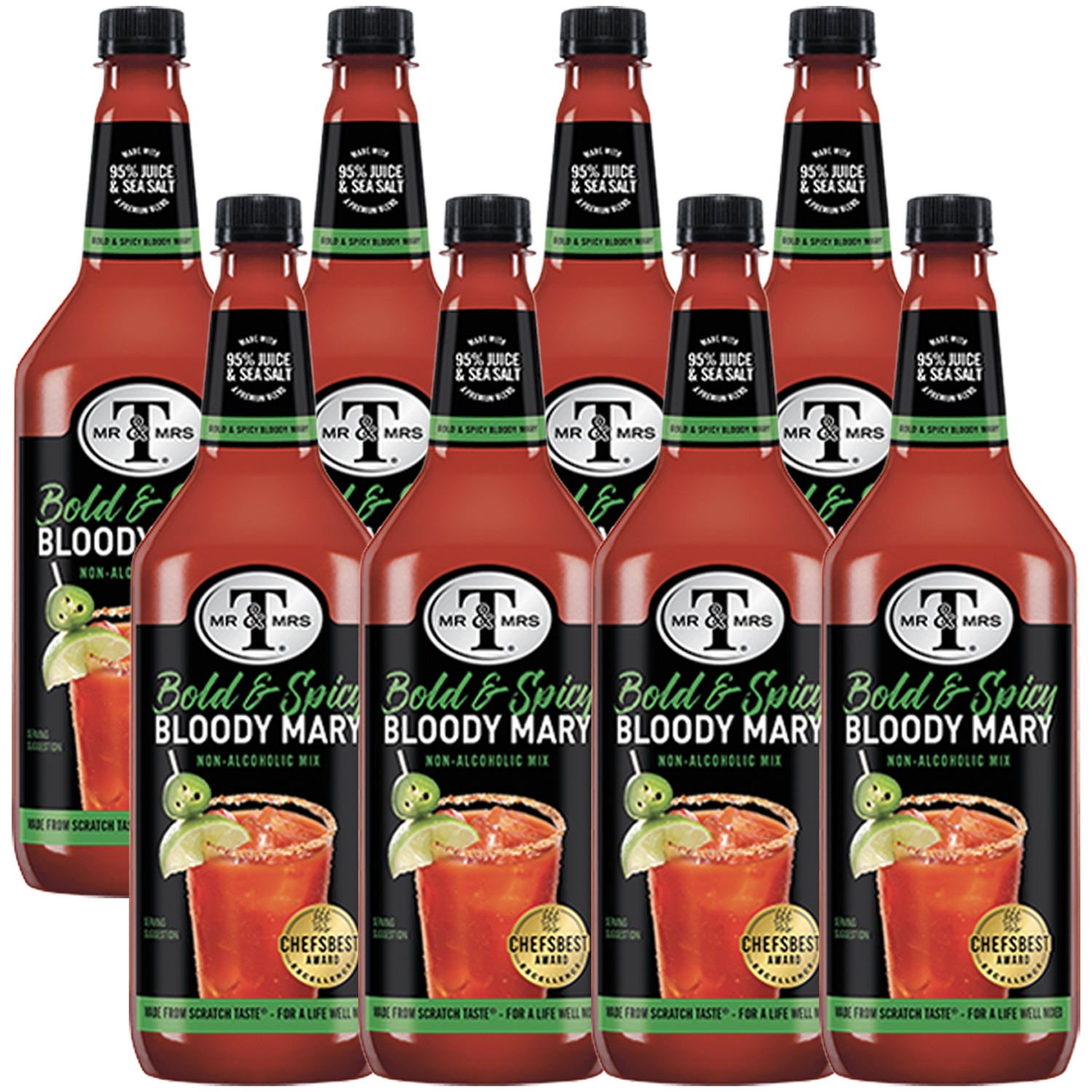 Mr & Mrs T Bold & Spicy Bloody Mary Mix, 1L Bottle, – Premium Cocktail Mixer for Spicy Bloody Marys, Ready to Use - GoDpsMusic