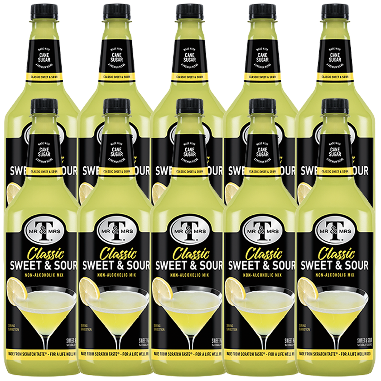 Mr & Mrs T Sweet & Sour Mix, 1L Bottle, – Premium Cocktail Mixer, Ready to Use - GoDpsMusic