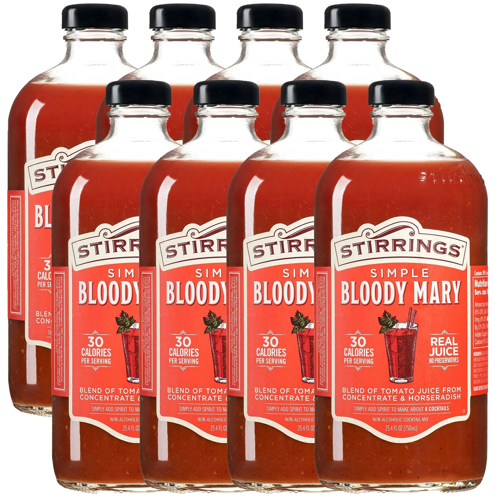 Stirrings Simple Bloody Mary Cocktail Mix 750ml Bottles - Real Juice No Preservatives - 30 Calories - Drink Mixer - GoDpsMusic