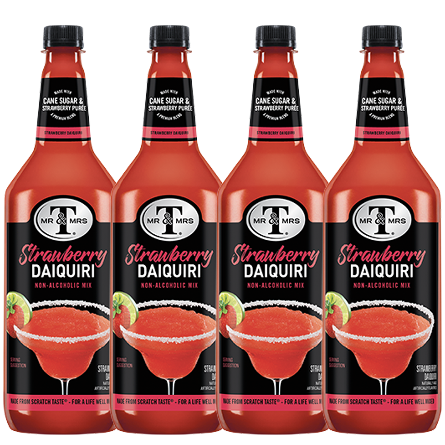 Mr & Mrs T Strawberry Mix, 1L Bottle, – Premium Cocktail Mixer for Daiquiri Mix, Ready to Use - GoDpsMusic