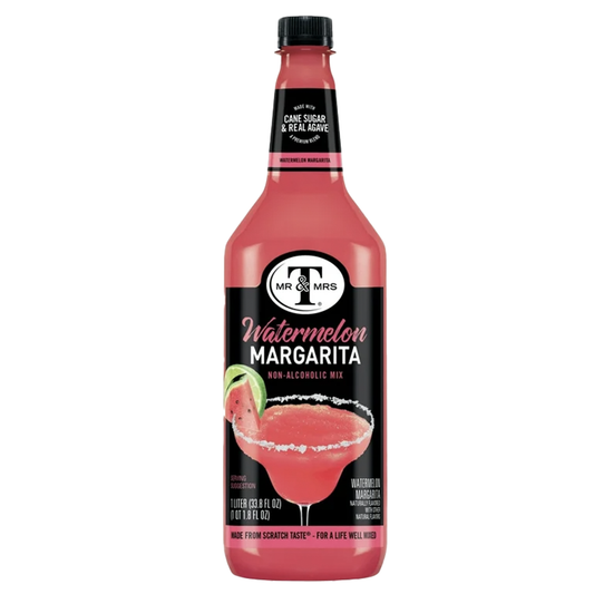 Mr & Mrs T Watermelon Margarita, 1L Bottle, – Premium Cocktail Mixer for Margaritas, Ready to Use